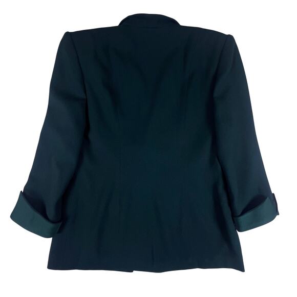 Vintage Christian Dior Wool Suit Set 14 (M/8) Forest Green Blazer Skirt USA Made - Picture 6 of 16